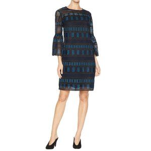 Trina Turk Cocktail Dress Blue Black Teal Chic NWT